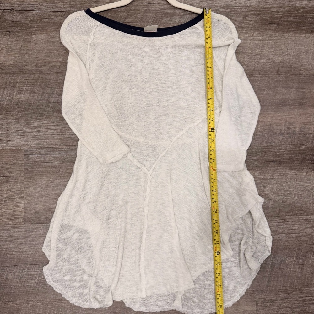 Free People Layering Tee Snow Combo Size S NWT Asymmetric Hem Soft Stretch - Picture 7 of 8